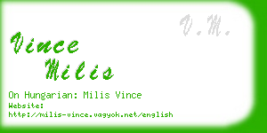 vince milis business card